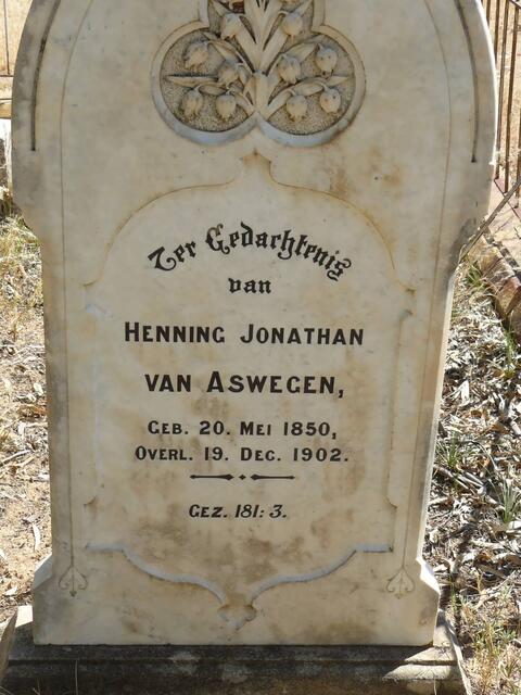 ASWEGEN Henning Jonathan, van 1850-1902