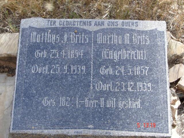 BRITS Matthys 1854-1939 & Martha M. ENGELBRECHT 1857-1939
