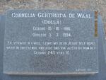WAAL Cornelia Gertruida, de 1916-1994