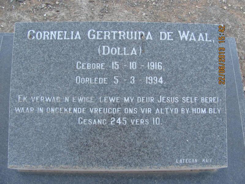 WAAL Cornelia Gertruida, de 1916-1994