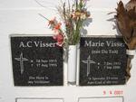 VISSER A.C. 1911-1995 ::  VISSER Marie nee DU TOIT 1912-2006