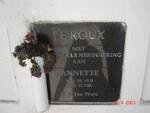 ROUX Annette, le 1935-2006