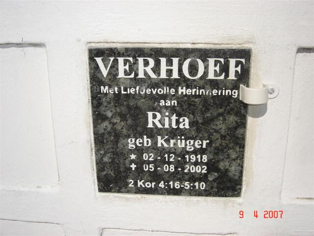 VERHOEF Rita nee KRUGER 1918-2002