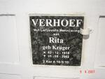 VERHOEF Rita nee KRUGER 1918-2002