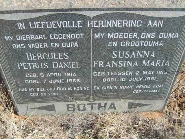 BOTHA Hercules Petrus Daniel 1914-1966 & Susanna Fransina Maria TEESEN 1913-1991