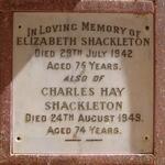 SHACKLETON Charles Hay  -1949 & Elizabeth  -1942