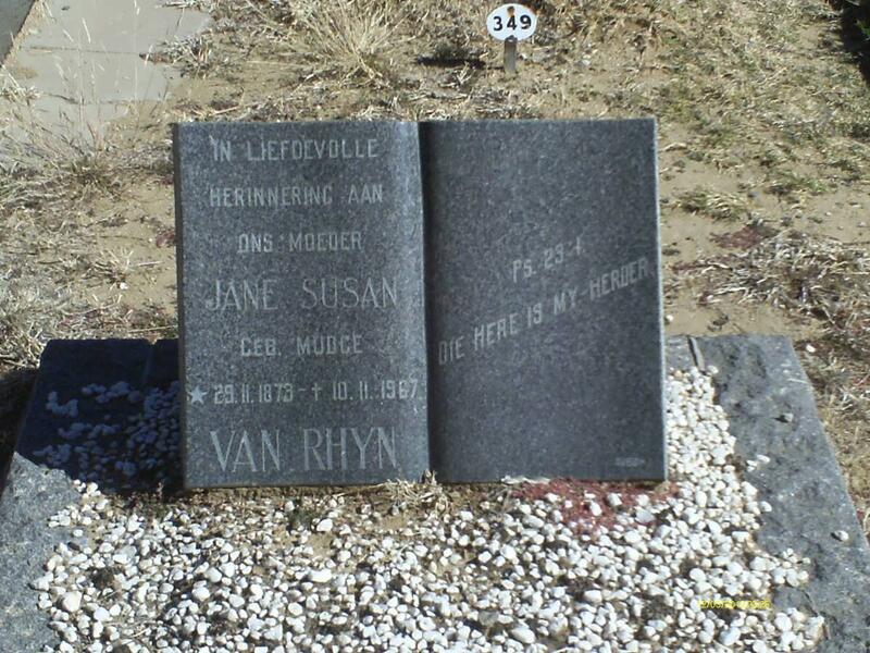 RHYN Jane Susan, van nee MUDGE 1873-1967