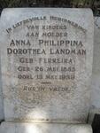 LANDMAN Willem Johannes Gerhardus 1854-1921 & Anna Philippina Dorothea FERREIRA 1855-1939