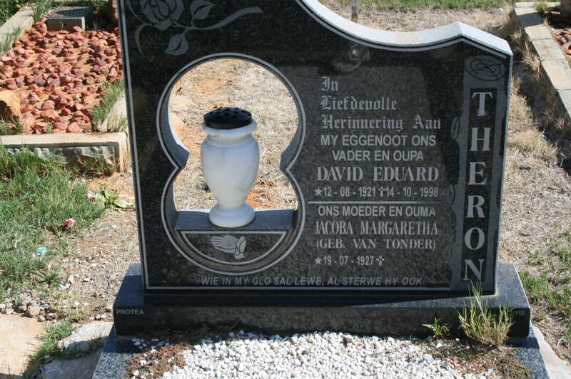 THERON David Eduard 1921-1998 & Jacoba Margaretha VAN TONDER 1927-
