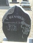 RENSBURG Christina E.D., van nee OELOFSE 1912-1977