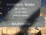 HANEKOM Magrieta Maria 1914-2000