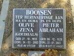 BOOYSEN Pieter Abraham 1928-2003 & Olive Helen GOEDHALS 1933-2003