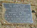 HERTZOG Anna Elizabeth voorheen V.D. MERWE nee PRETORIUS 1889-1982