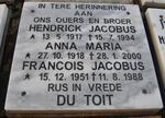 TOIT Hendrick Jacobus, du 1917-1994 & Anna Maria 1918-2000 :: DU TOIT Francois Jacobus 1951-1988