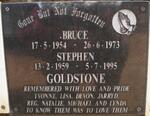 GOLDSTONE Bruce 1954-1973 :: GOLDSTONE Stephen 1959-1995