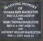 SHACKLETON Henry Thomas -1987 & Viviana Hope -1985 :: SHACKLETON Anthony William -2007