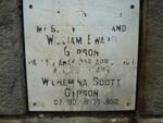 GYPSON William Ewart -1968 :: GYPSON Wilhemina Scott 1901-1992