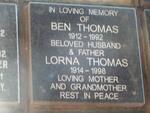 THOMAS Ben 1912-1992 & Lorna 1914-1998