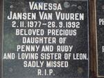 VUUREN Vanessa, Jansen van 1977-1992