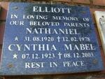 ELLIOTT Nathaniel 1920-1978 & Cynthia Mabel 1923-2003