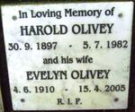 OLIVEY Harold 1897-1982 & Evelyn 1910-2005