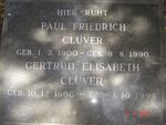 CLUVER Paul Friedrich 1900-1990 & Gertrud Elisabeth 1906-1994
