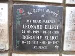 ELLIOT Leonard 1919-1984 & Dorothy 1913-1997