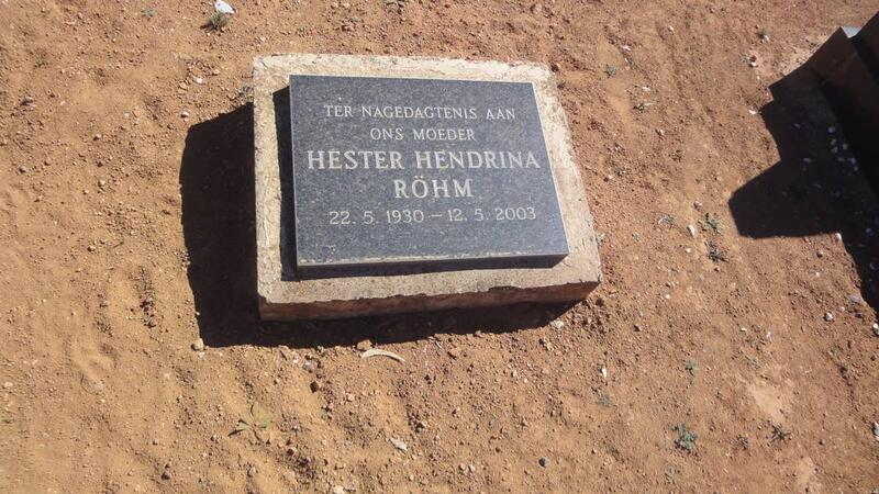 RÖHM Hester Hendrina 1930-2003