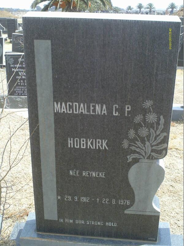 HOBKIRK Magdalena C.P. nee REYNEKE 1912-1976