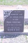 BREEDT Maria Christina 1902-1976