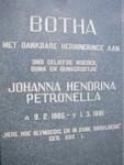 BOTHA Johanna Hendrina Petronella 1885-1981