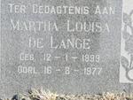 LANGE Martha Louisa, de 1899-1977