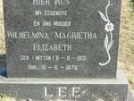 LEE Wilhelmina Magrietha Elizabeth nee MITTON 1931-1976