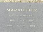 MARKOTTER Hans Lombard 1913-1986