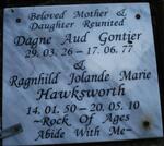 GONTIER Dagne Aud 1926-1977 :: HAWKSWORTH Ragnhild Jolande Marie 1950-2010