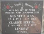 LINDSAY Kenneth Ross 1912-1980 & Clarice Bertha 1911-1997