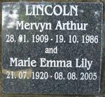 LINCOLN Mervyn Arthur 1909-1986 & Marie Emma Lily 1920-2005