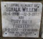 VORSTER Schalk Willem 1918-1983 & Ruby Ruth 1922-1991