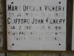 VICKERY Clifford John 1921-1991 & Mary Decaux 1919-1988