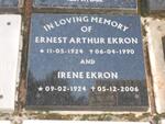 EKRON Ernest Arthur 1924-1990 & Irene 1924-2006