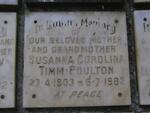 TIMM-POULTON Susanna Corolina 1903-1982