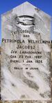 JACOBSZ Petronela Welhelmina nee LABUSCHAGNE 1887-1926