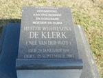 KLERK Hester Wilhelmina, de nee VAN DER WATT 1919-2003