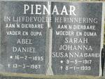 PIENAAR Abel Daniel 1895-1987 & Sarah Johanna Susanna 1917-1999