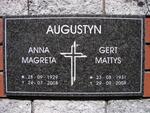 AUGUSTYN Gert Mattys 1931-2008 & Anna Magreta 1929-2008
