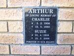 ARTHUR Charlie 1906-1980 & Suzie 1918-2006