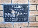 ELLIS Norman Herbert 1920-2003 & Rolene 1923-2010