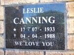 CANNING Leslie 1933-1988
