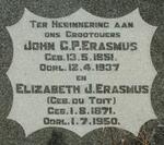 ERASMUS John C.P. 1851-1937 & Elizabeth J. DU TOIT 1871-1950