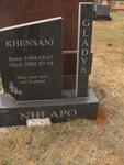 NHLAPO Khensani Gladys 1984-2002